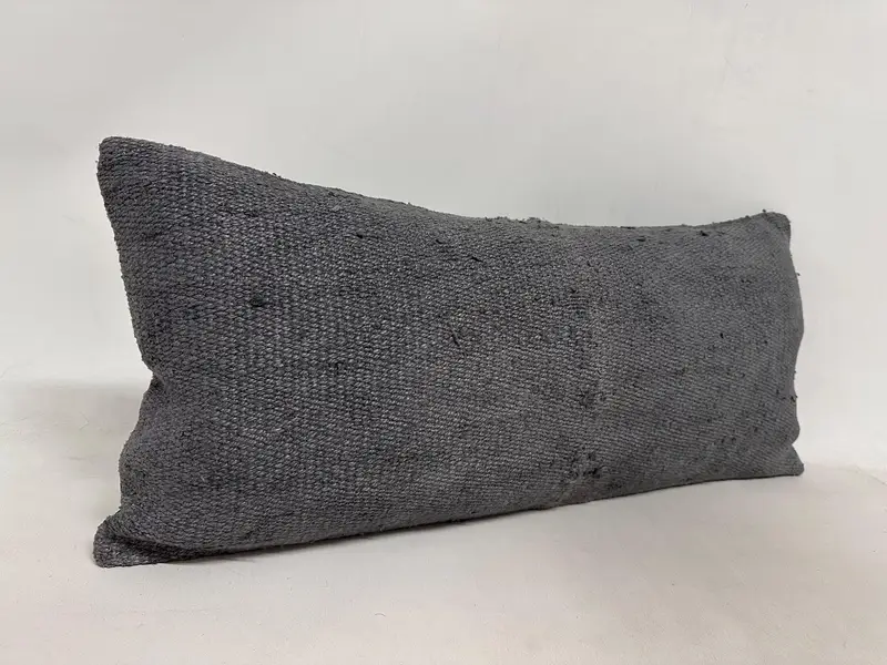Authentic Cushion Cover, Turkish Pillow, 16x36 Gray Pillow Cover, Kilim Pillow Cover, Cushion Case, Vintage Kilim Pillow, Toss Cushion Cover - 3