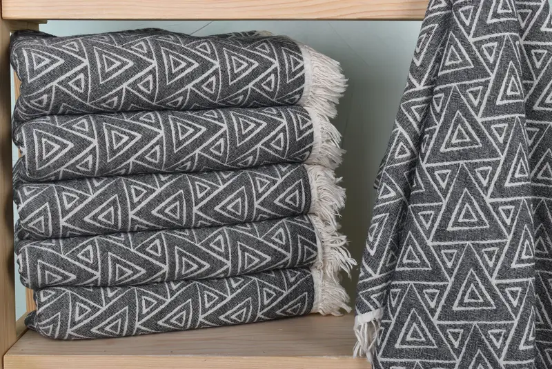 Monogram Beach Towel, Bachelor Gift, Bulk Order Towel, Turkish bath towel for spa, 70x36 Cotton Geometric Towel, Embroidered Towel, Hammam towel - 3