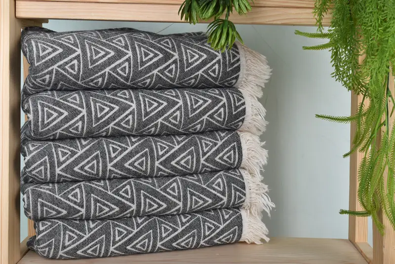 Monogram Beach Towel, Bachelor Gift, Bulk Order Towel, Turkish bath towel for spa, 70x36 Cotton Geometric Towel, Embroidered Towel, Hammam towel - 2