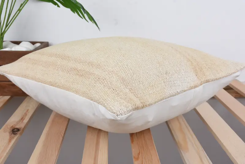 Cubierta de almohada, cubierta de almohada beige 16x16, cojín de kilim hecho a mano, almohada de kilim turco, caja de cojín de silla, almohada para el sofá - 6