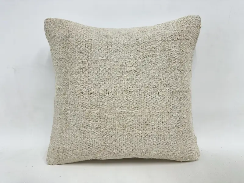 Pillow Case, Pillow for Sofa, Boho Pillow, Vintage Pillow, Armchair Pillow Sham, Bolster Pillow Case, 16x16 Beige Cushion Cover, Car Pillow Case - 1