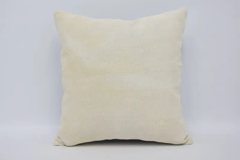 College Dorm Decor Throw Plaid Pillow Case, 18x18 inch Antique Beige Bohemian Pillow Cover - 1