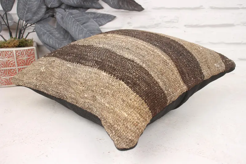 Handmade Kilim Cushion, Retro Cushion Case, 14x14 Beige Pillow Cover, Pillow for Sofa, Pillow, Outdoor Pillow Case, Custom Pillow, Home Decor Pillow - 6