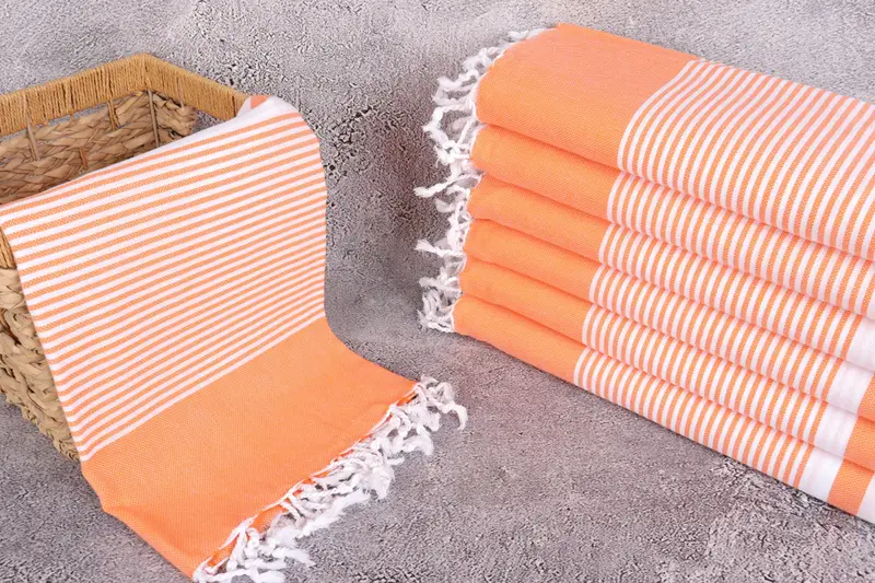 Soft and absorbent Turkish towel, Gift Towel, 70x40 Cotton Striped Towel, Bachelor Towel, Fouta towel, Organic Beach Towel, Bath towel, Travel towel - 3