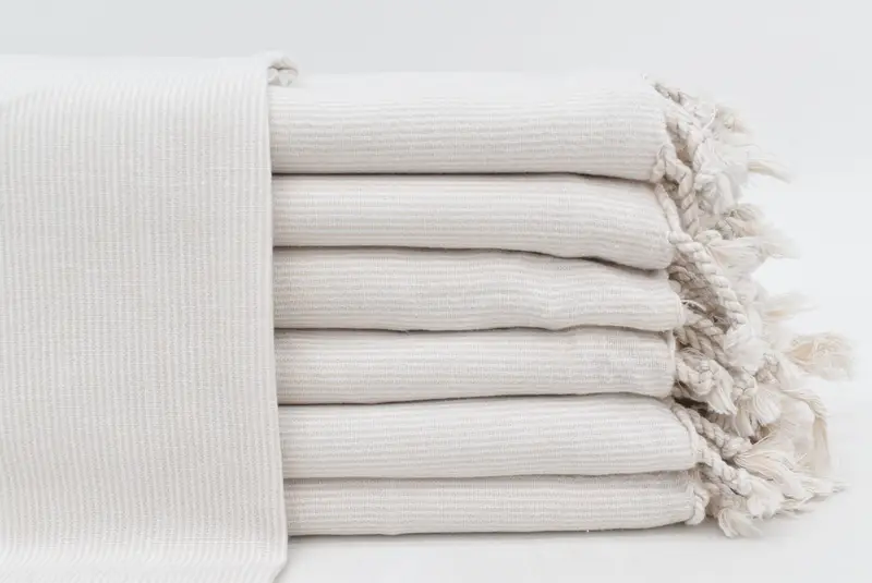 Employee Gifts, Bridal Shower Gift, Beach Towel Gift, Embroidered Turkish Towel, Quick-Dry Beach Towel, Towel With Name, 68x32 Cotton Striped Towel - 1