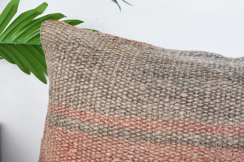 Pillow for Sofa, Authentic Cushion, Cushion Cover, Natural Cushion Case, Turkish Kilim Pillow, Home Decor Pillow, 12x24 Red Cushion - 2