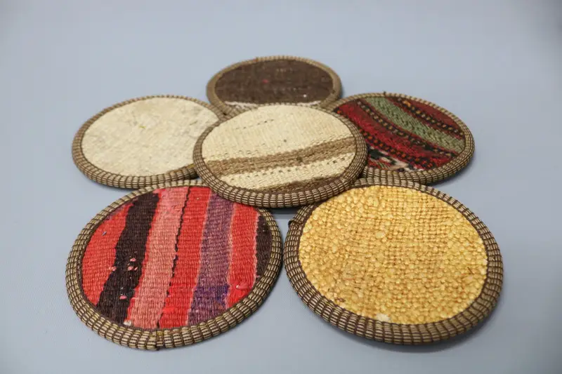 Brown and Red Coaster, Unique Kilim Coaster