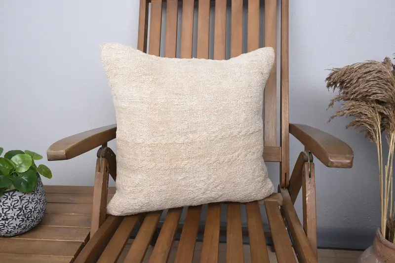 Home Decor Vintage Square Pillow Case, Beige 18x18 inch Gift Pillow Cover - 1