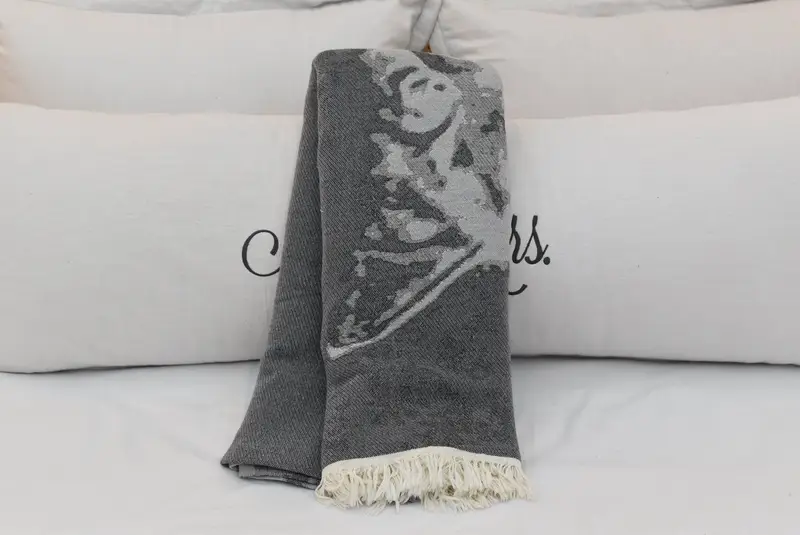 Best Wedding Gift, Spooky Bachelorette Party, Wedding Favors, Gift Boxes, Monogram Blanket, Turkish Blanket, 88x64 Cotton Cat Design Towel - 6