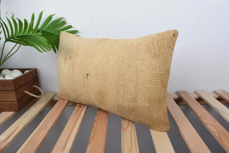 Cushion Case, Pillow for Couch, Toss Pillow Case, Interior Designer Pillow, Vintage Pillow, Yoga Pillow, 12x20 Beige Cushion, Vintage Kilim Pillow - 5
