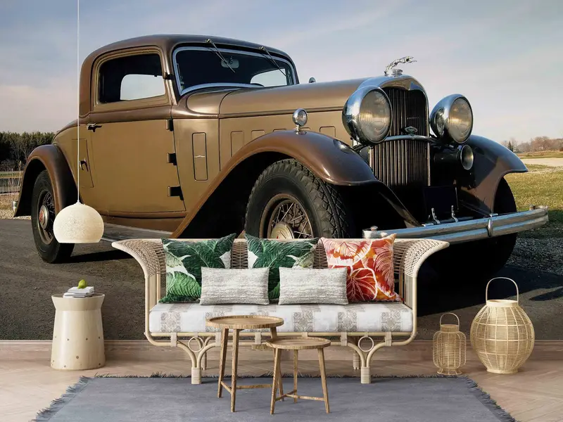 Peel and Stick Mural, Removable Wall Paper, Vintage Car Wall Print, Retro Car Wall Mural, Office Wallpaper Art, Jaguar Classic Car Poster, - 6
