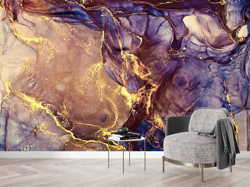 Zarif Baskılı Lüks Mermer Duvar Kağıdı: Çağdaş Ev Dekorasyonu