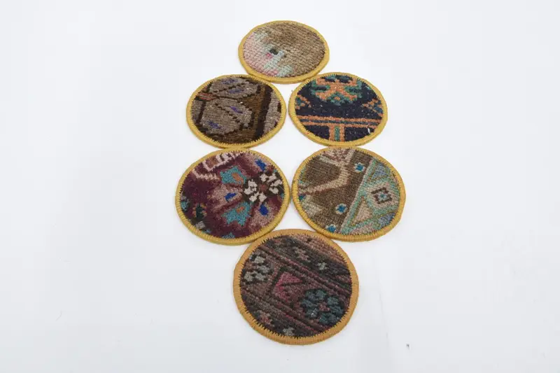 Boho Brown & Bronce Round Coaster, Unique Boho Coaster