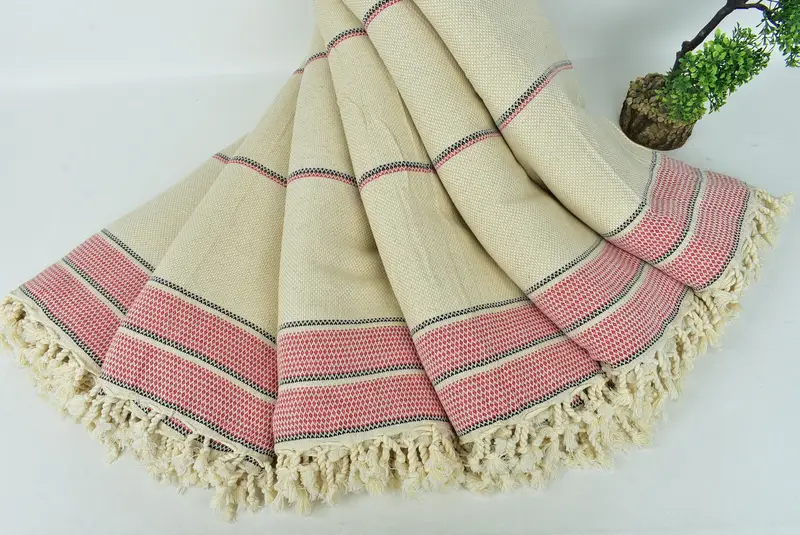 Best Friend Gift, Woven Blanket, 104x96 Cotton Striped Towel, Turkish Tablecloth, Bridal Shower Gift, Wedding Anniversary Gift, Monogram Blanket - 4