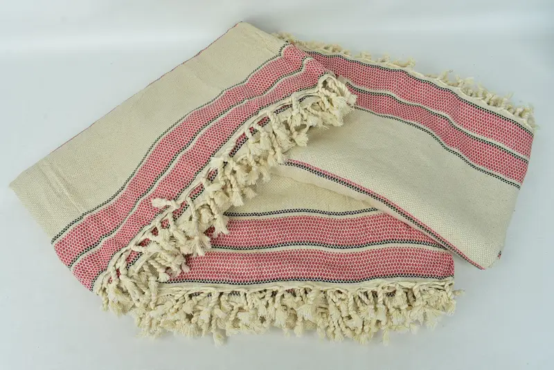 Best Friend Gift, Woven Blanket, 104x96 Cotton Striped Towel, Turkish Tablecloth, Bridal Shower Gift, Wedding Anniversary Gift, Monogram Blanket - 6