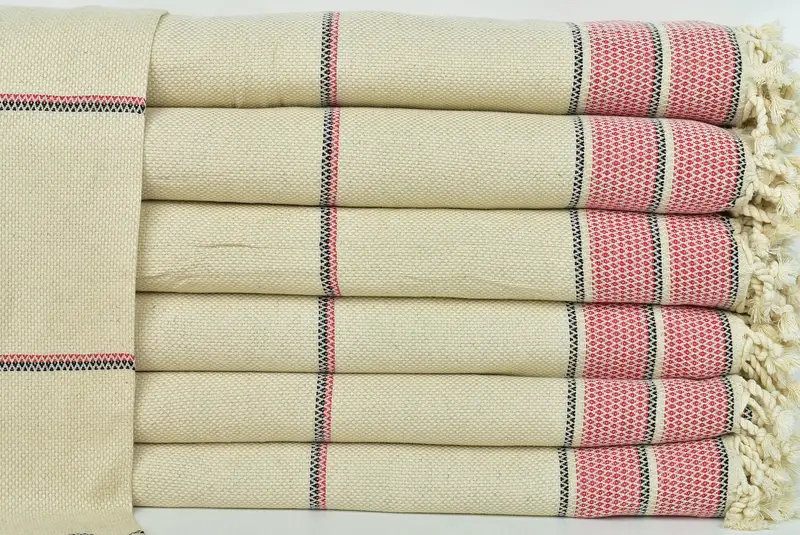 Best Friend Gift, Woven Blanket, 104x96 Cotton Striped Towel, Turkish Tablecloth, Bridal Shower Gift, Wedding Anniversary Gift, Monogram Blanket - 1