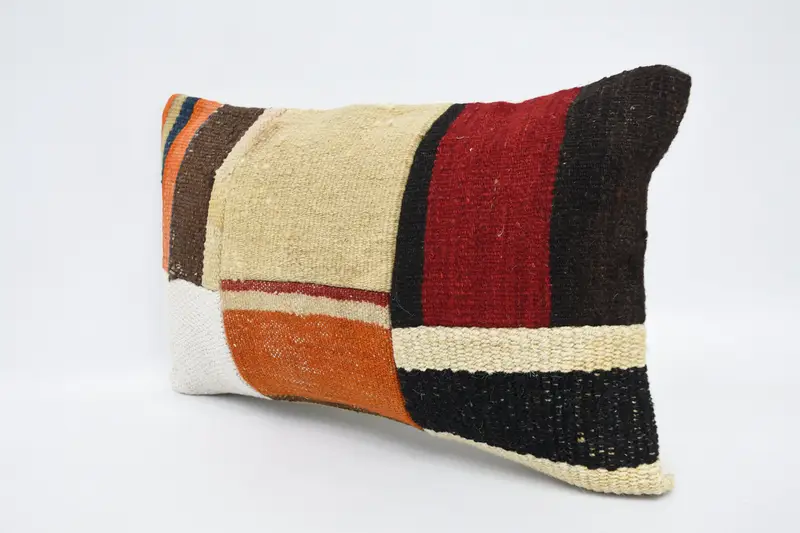 Kilim Pillow Cover, Vintage Kilim Throw Pillow, 12x20 Beige Cushion Case, Throw Kilim Pillow, Pillow Cover, Ethnic Throw Pillow Sham - 4
