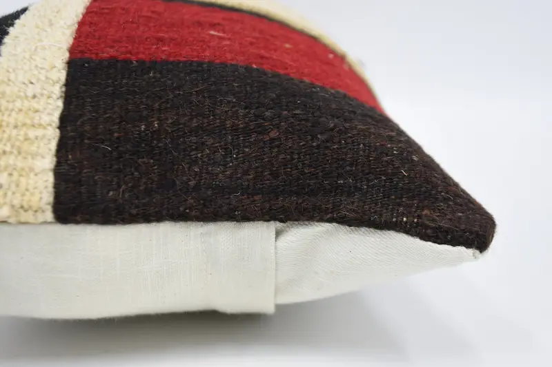 Kilim Pillow Cover, Vintage Kilim Throw Pillow, 12x20 Beige Cushion Case, Throw Kilim Pillow, Pillow Cover, Ethnic Throw Pillow Sham - 5