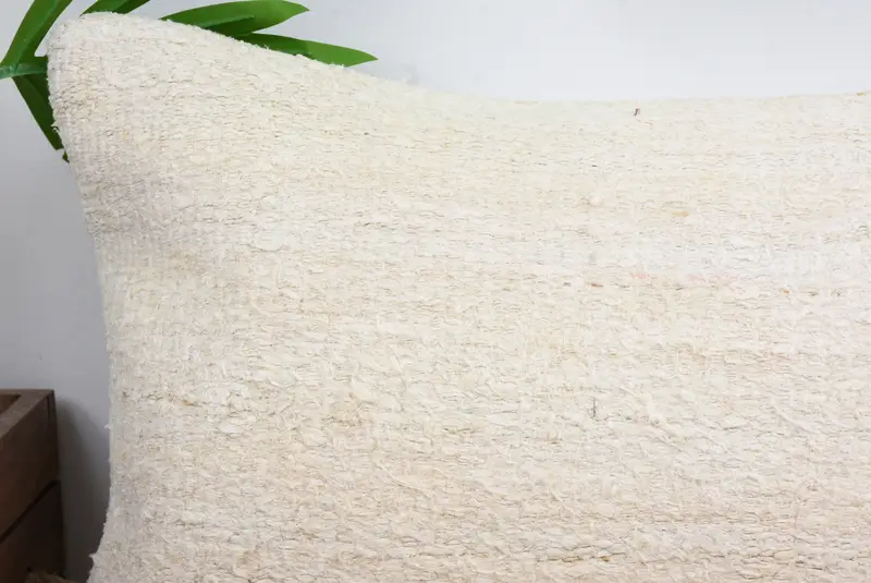 Traditional Cushion Cover, 12x20 White Pillow, Natural Pillow, Pillow Sham, Kilim Pillow, Pillow for Couch, Home Decor Pillow - 2