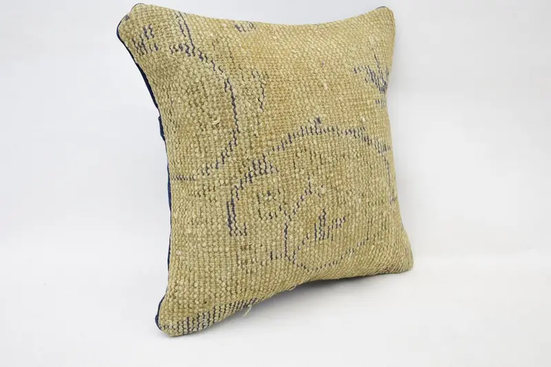 Kilim Pillow, Pillow, Pet Pillow, 14x14 Beige Pillow Case, Vintage Pillow, Ottoman Pillow Sham, Pillow for Sofa, Natural Pillow Sham - 2