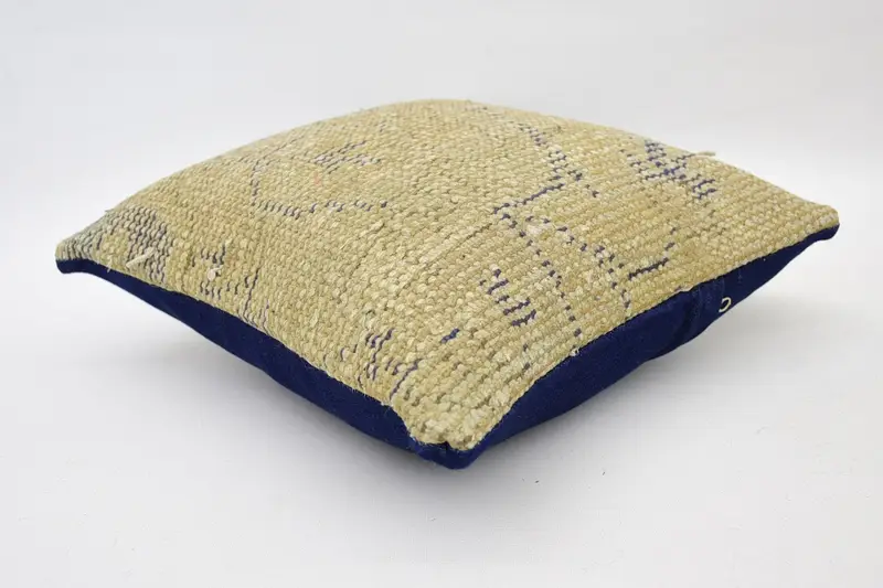 Kilim Pillow, Pillow, Pet Pillow, 14x14 Beige Pillow Case, Vintage Pillow, Ottoman Pillow Sham, Pillow for Sofa, Natural Pillow Sham - 6