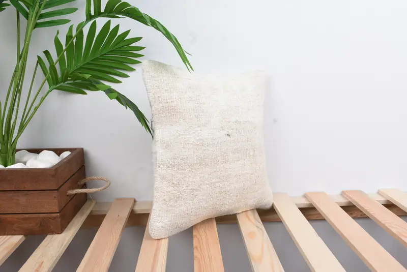 Authentic Pillow Sham, Christmas Cushion, Patio Pillow Sham, Gift Pillow, 12x12 White Pillow Sham, Pillow Sham, Boho Pillow, Kilim Pillow Cover - 4