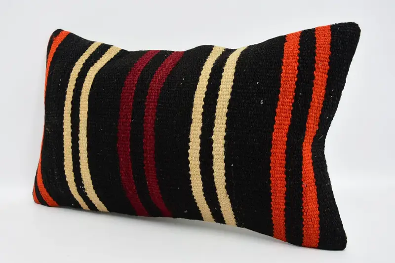 12x20 Black Pillow Cover, Boho Throw Cushion Cover, Turkish Kilim Pillow, Vintage Pillow, Cushion Case, Vintage Kilim Pillow, Couch Cushion Cover - 4