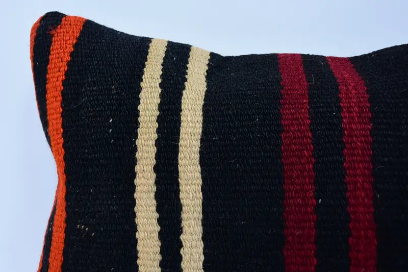 12x20 Black Pillow Cover, Boho Throw Cushion Cover, Turkish Kilim Pillow, Vintage Pillow, Cushion Case, Vintage Kilim Pillow, Couch Cushion Cover - 2