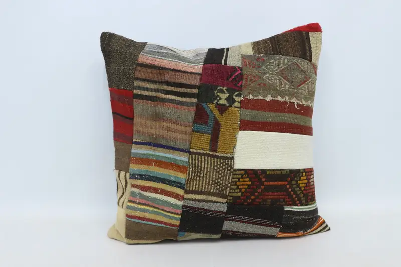 28x28 Brown Pillow Sham, Neutral Throw Cushion Case, Cushion Case, Throw Kilim Pillow, Home Decor Pillow, Pillow for Sofa - 1