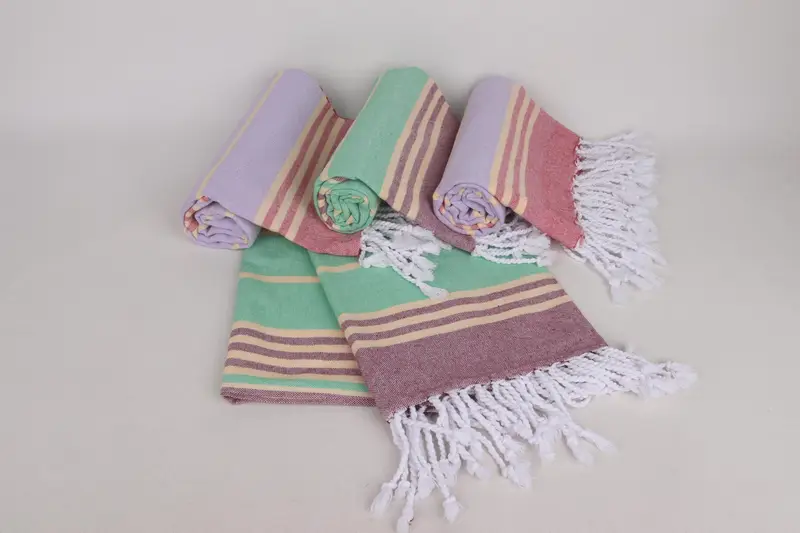 Organic towel, 70x36 Cotton Striped Towel, Bachelorette Party Gifts, Spa Gift Towel, Handmade Gift, Gym Towel, Personalized Wedding Gift For Couple - 3