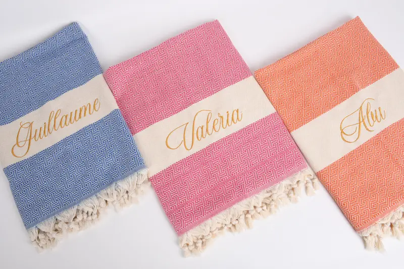 36x20 Cotton Diamond Towel, Gym Towel, Turkish Tea Towel, Custom Wedding Gifts, Memorial Gift, Monogrammed Hand Towel, Personalized Dish Towel - 5