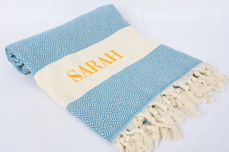 36x20 Cotton Diamond Towel, Gym Towel, Turkish Tea Towel, Custom Wedding Gifts, Memorial Gift, Monogrammed Hand Towel, Personalized Dish Towel - 6