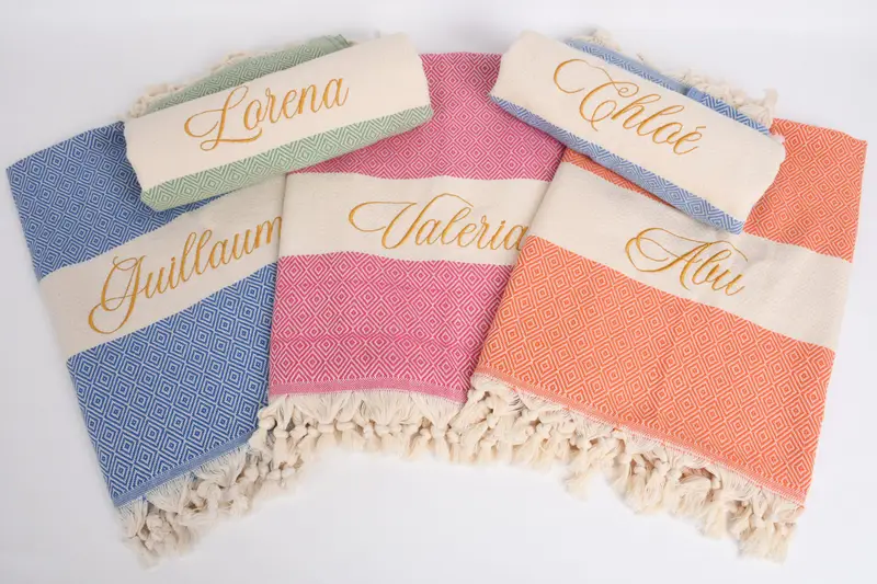 36x20 Cotton Diamond Towel, Gym Towel, Turkish Tea Towel, Custom Wedding Gifts, Memorial Gift, Monogrammed Hand Towel, Personalized Dish Towel - 1