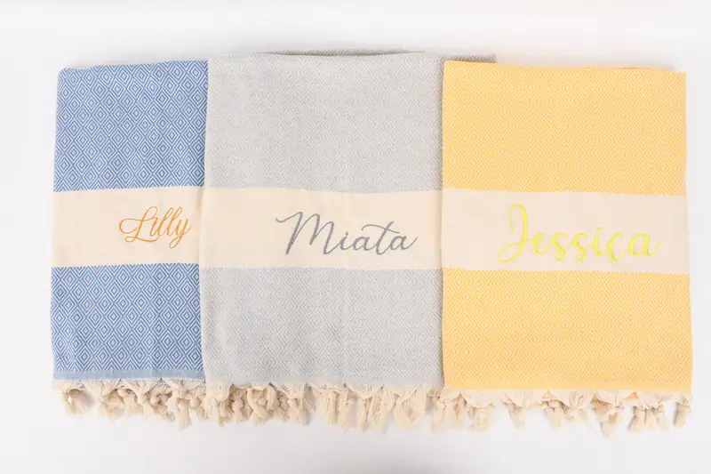 36x20 Cotton Diamond Towel, Gym Towel, Turkish Tea Towel, Custom Wedding Gifts, Memorial Gift, Monogrammed Hand Towel, Personalized Dish Towel - 4