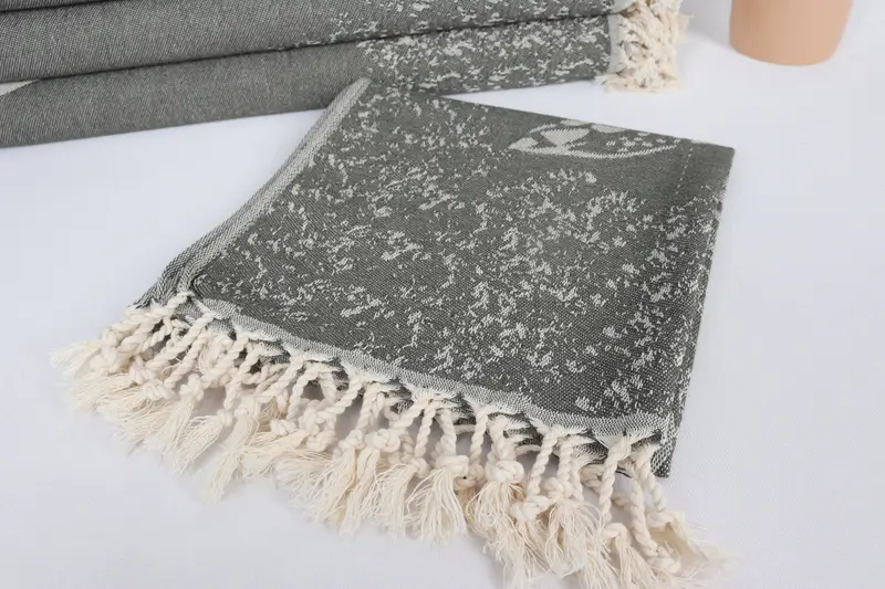 Adlı havlu, nedime hediyeleri, kişiselleştirilmiş el havlu, monogramlı el havlu, 36x18 pamuklu carretta desenli havlu, Mutlu Noel hediyeleri - 6