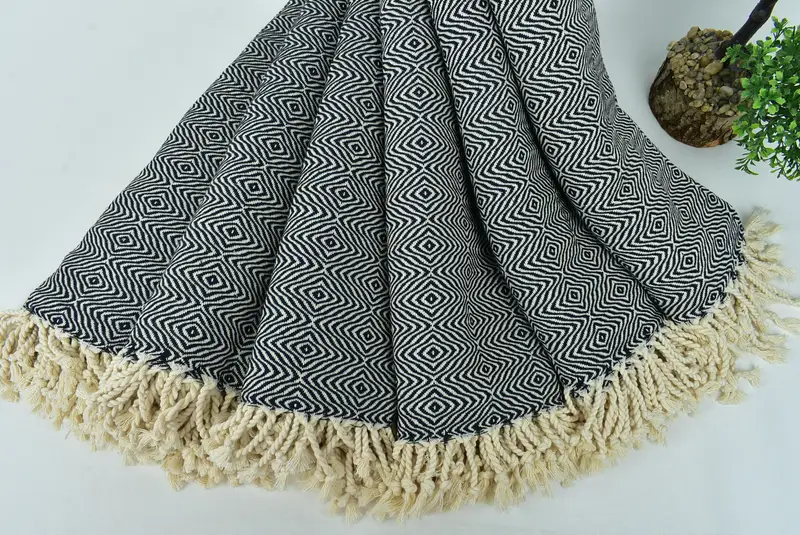Organic towel, Scarf Towel, Bridesmaid Gifts, Organic Towel, 70x40 Cotton Zigzag Diamond Towel, Monogrammed Beach Towel, Wedding For Favor - 4