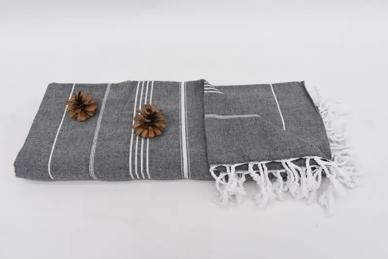 96x80 Cotton Striped Towel, Best Friend Christmas Gift, Bachelorette Gifts, Boho Throw Blankets, Custom Blanket, Custom Shower Curtain - 8