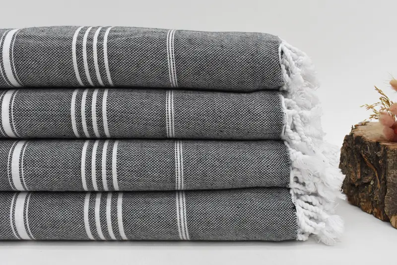 96x80 Cotton Striped Towel, Best Friend Christmas Gift, Bachelorette Gifts, Boho Throw Blankets, Custom Blanket, Custom Shower Curtain - 1