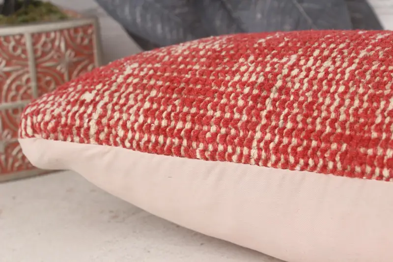Garden Pillow Sham, Ethnical Kilim Rug Pillow, Pet Pillow, Vintage Kilim Throw Pillow, Turkish Kilim Pillow, Pillow, 8x16 Red Pillow Sham - 7
