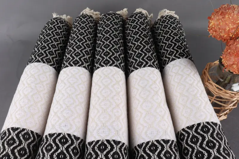 Wedding Favors, Turkish beach towel with fringe, Beach Size Towel, Custom Gift, Best Friend Gift, 70x40 Cotton Striped Towel, Bridesmaid Favors - 3