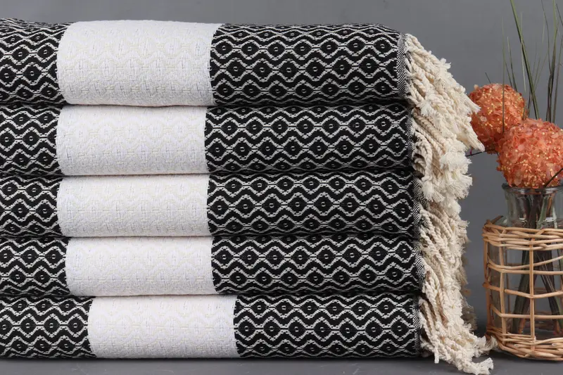 Wedding Favors, Turkish beach towel with fringe, Beach Size Towel, Custom Gift, Best Friend Gift, 70x40 Cotton Striped Towel, Bridesmaid Favors - 2