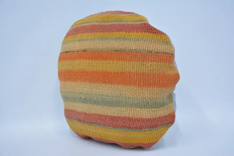 Interior Designer Pillow, 16x16 Orange Cushion Cover, Antique Pillows, Accent Pillow Sham, Handwoven Pillow Sham, Pillow for Couch, Pillow Cover - 4