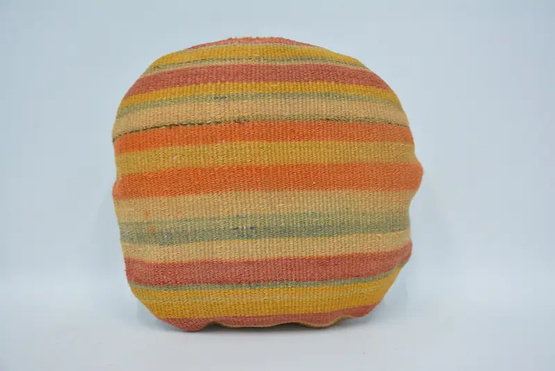 Interior Designer Pillow, 16x16 Orange Cushion Cover, Antique Pillows, Accent Pillow Sham, Handwoven Pillow Sham, Pillow for Couch, Pillow Cover - 1