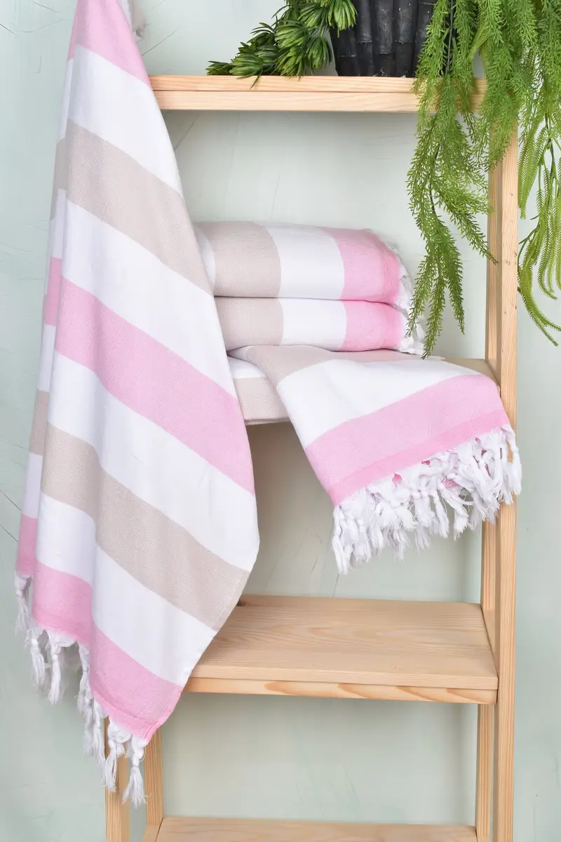 Quick-drying cotton Turkish beach towel, Absorbent towel, 64x36 Cotton Striped Terry Towel, Gifts For Him, Turkish Towel Beach, Bathroom Towel - 6