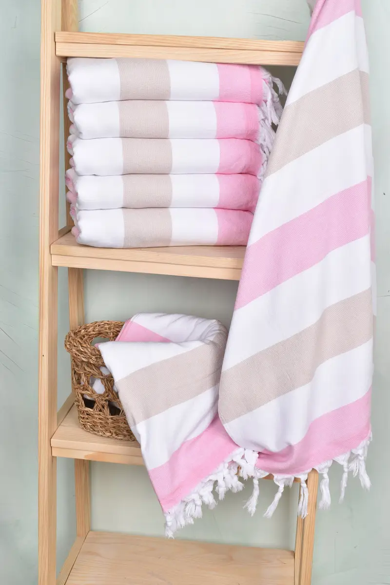 Quick-drying cotton Turkish beach towel, Absorbent towel, 64x36 Cotton Striped Terry Towel, Gifts For Him, Turkish Towel Beach, Bathroom Towel - 3