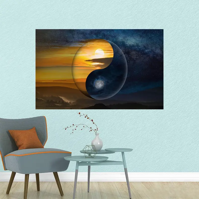 エレガントなプリントガラス：陰陽調和のモダンデザイン