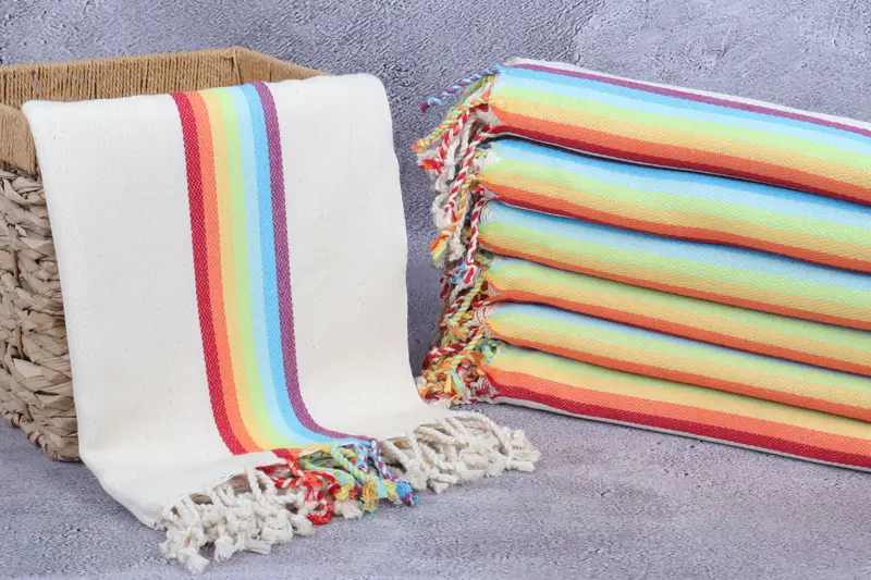 Bridal Shower Gift, Bachelorette Towel, Hammam Towel USA, Handmade Gift, Personalized Towel, 70x40 Cotton Striped Towel, Lightweight Turkish towel - 4