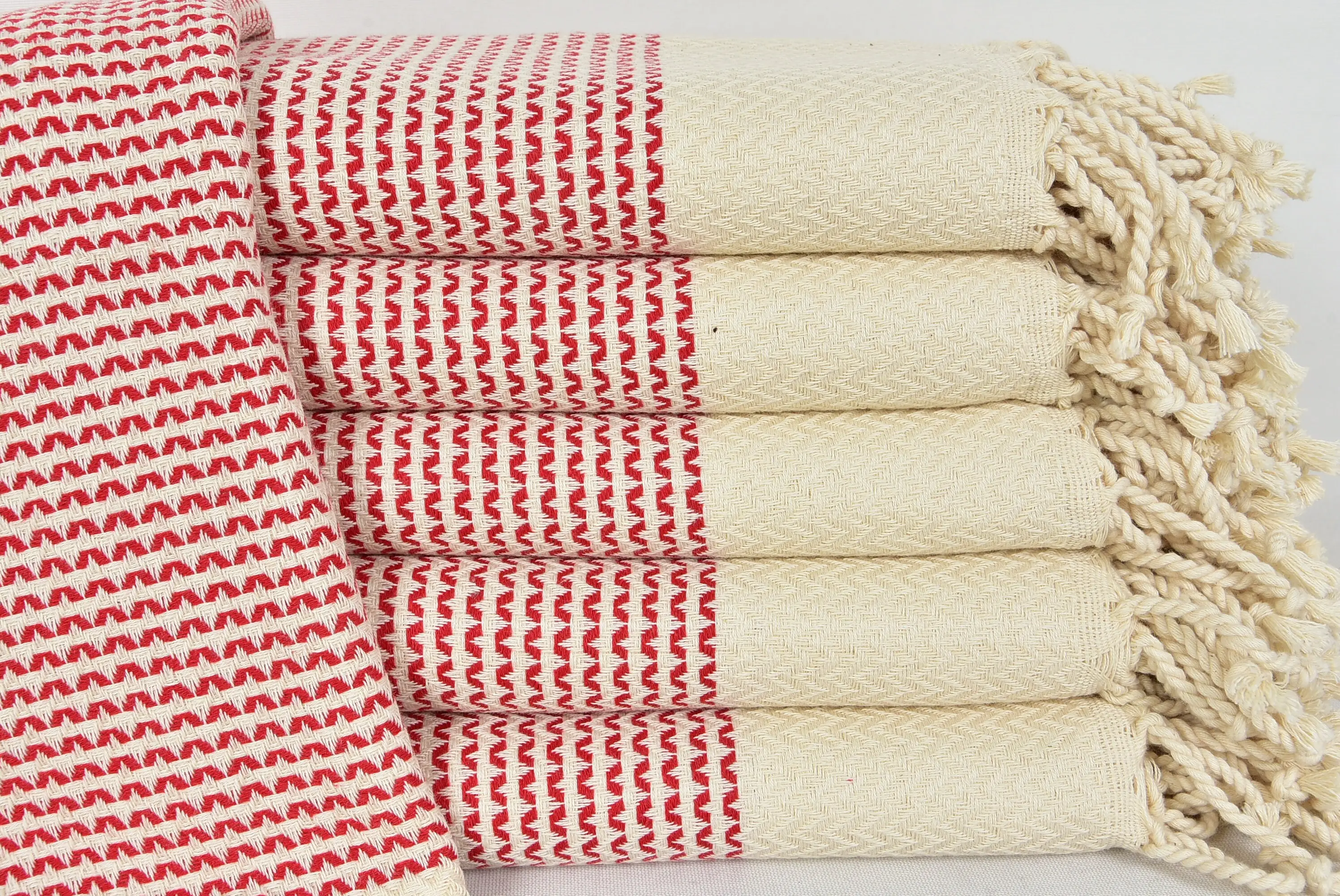 Personalized Red Turkish Hand Towel, 18x40 Inches, Cotton, Multipurpose - 1