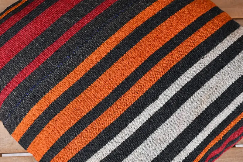 Customized Pillow, 18x18 Orange Pillow Case, Bed Cushion Case, Ikat Cushion Cover, Vintage Kilim Pillow, Kilim Cushion Sham, Cushion, Boho Pillow - 4