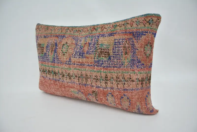 Interior Designer Pillow, Sofa Cushion Cover, Vintage Kilim Throw Pillow, 16x24 Red Cushion, Vintage Kilim Pillow, Cushion - 4